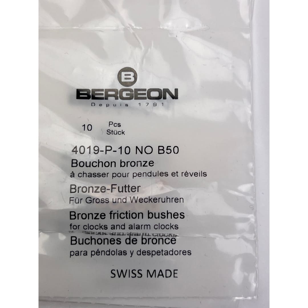 Bergeon 4019-P-10 No B50 Brass Clock Bushings - Pack of 10 - Image 4