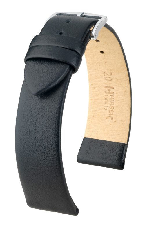 Hirsch Toronto Black Leather Watch Strap 14mm Quick Release L 120/80