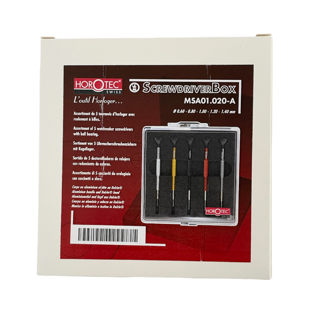 Horotec MSA01.020-A set of 5 screwdrivers with ball bearings 0.60 to 1.40 mm - Image 4