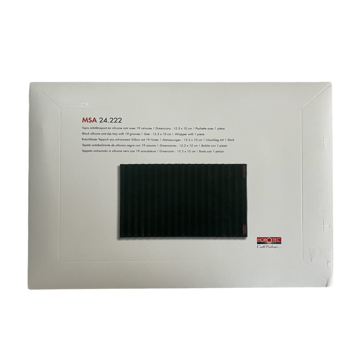 Horotec MSA 24.222 tool pad, black silicone anti-slip tray with 19 grooves - Image 2