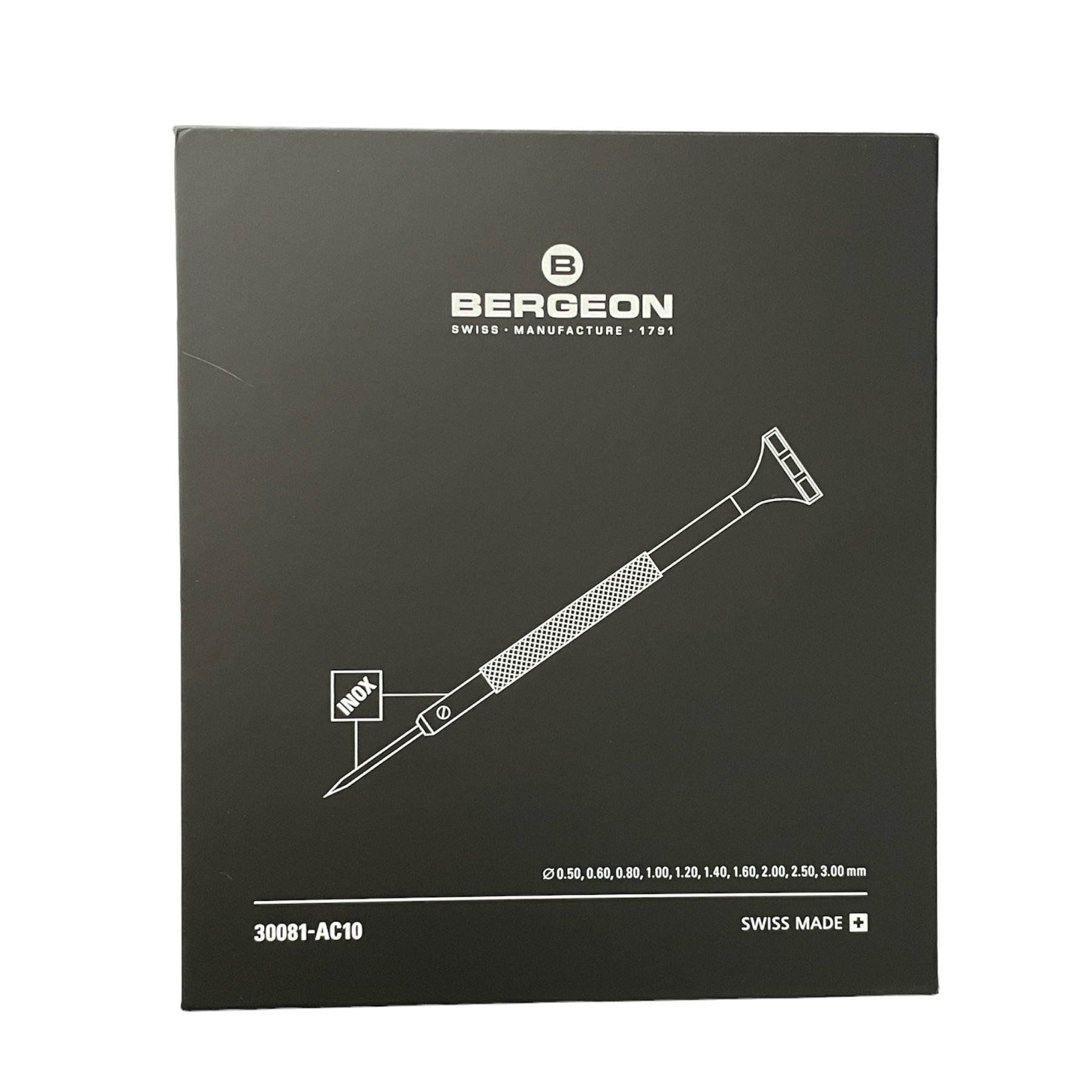 Bergeon 30081-AC10 set of 10 INOX watchmaker screwdrivers in box - Image 2