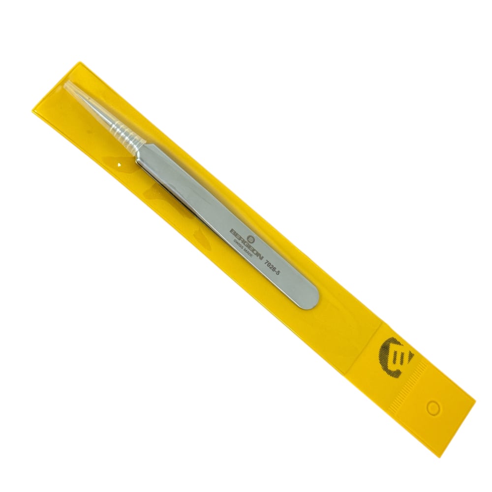 Bergeon 7026-5 precision tweezers in steel for watchmaker's and jewellers, length 110 mm - Image 5