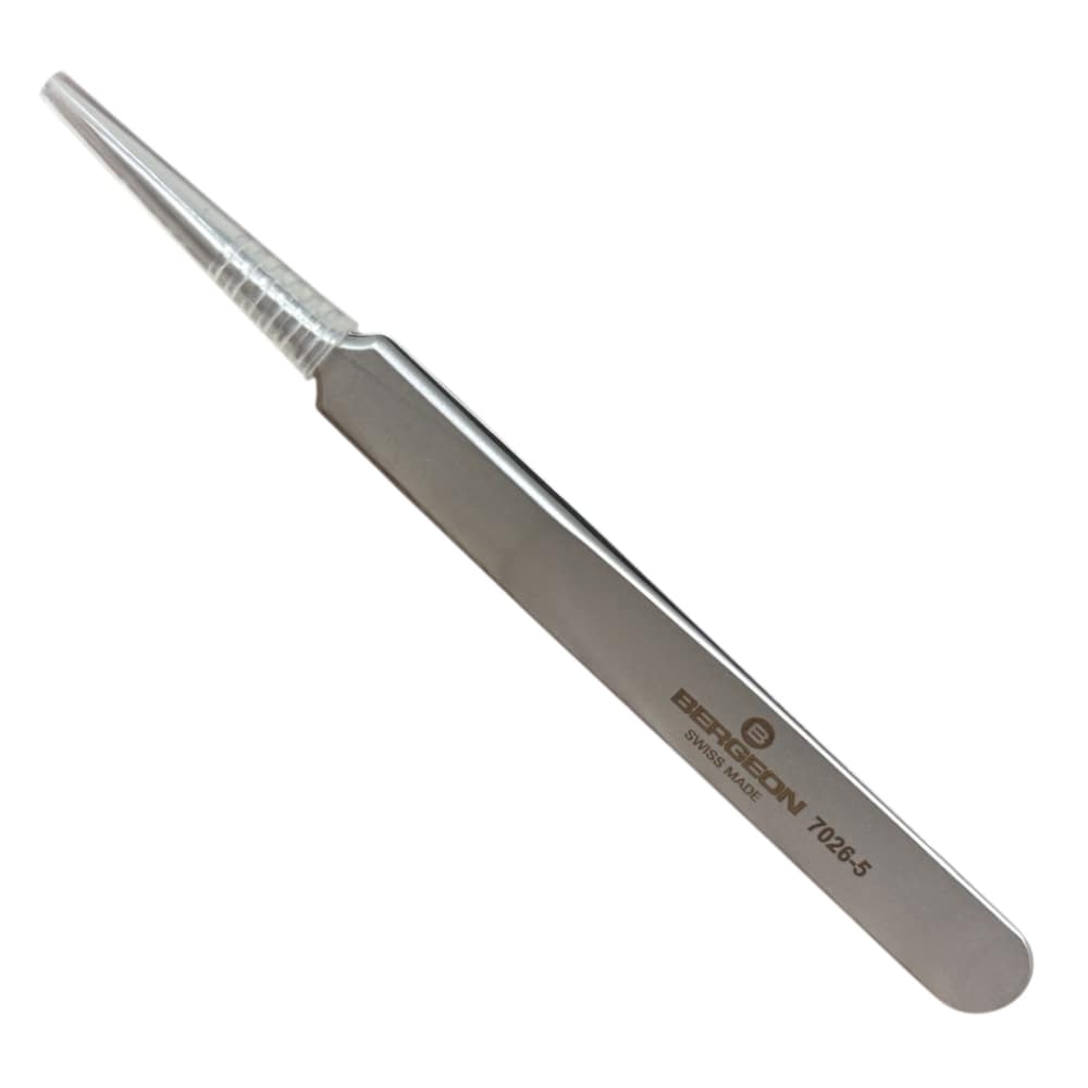 Bergeon 7026-5 precision tweezers in steel for watchmaker's and jewellers, length 110 mm - Image 3