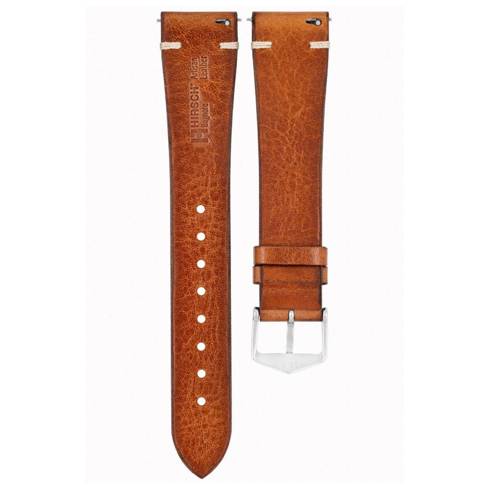 Hirsch Bagnore L brown leather watch strap 20 mm 05502070-2-20 - Image 2