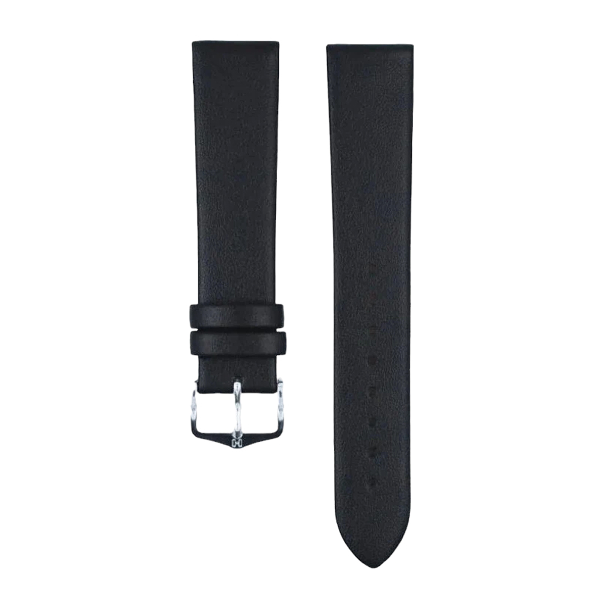 Hirsch Toronto L black calf leather watch strap 20 mm, Black Color Strap, Silver Buckle, Size 20mm L, Ref. 03702050-2-20 - Image 2