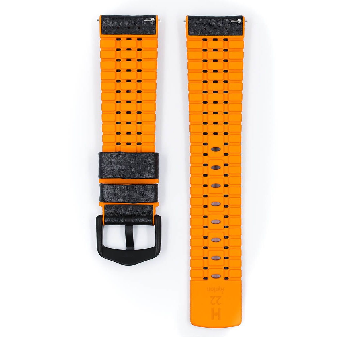 Hirsch Ayrton L black and orange calf leather watch strap 22 mm 0917692050-5-22 - Image 3