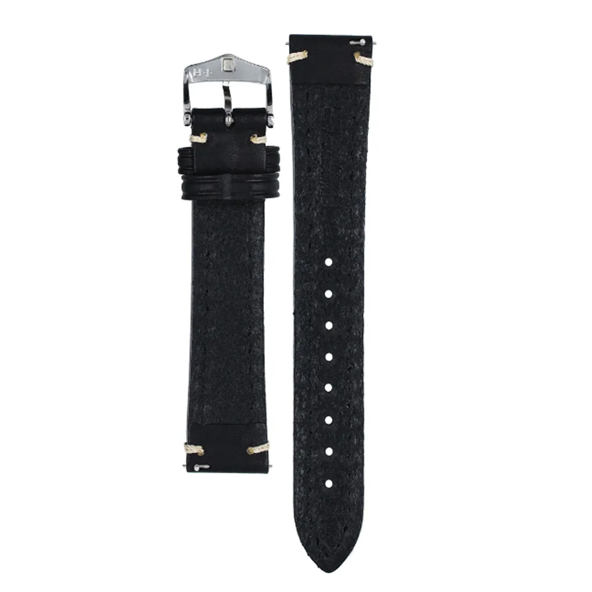 Hirsch Liberty Artisan L black calf leather watch strap 24 mm 10900250-2-24 - Image 2