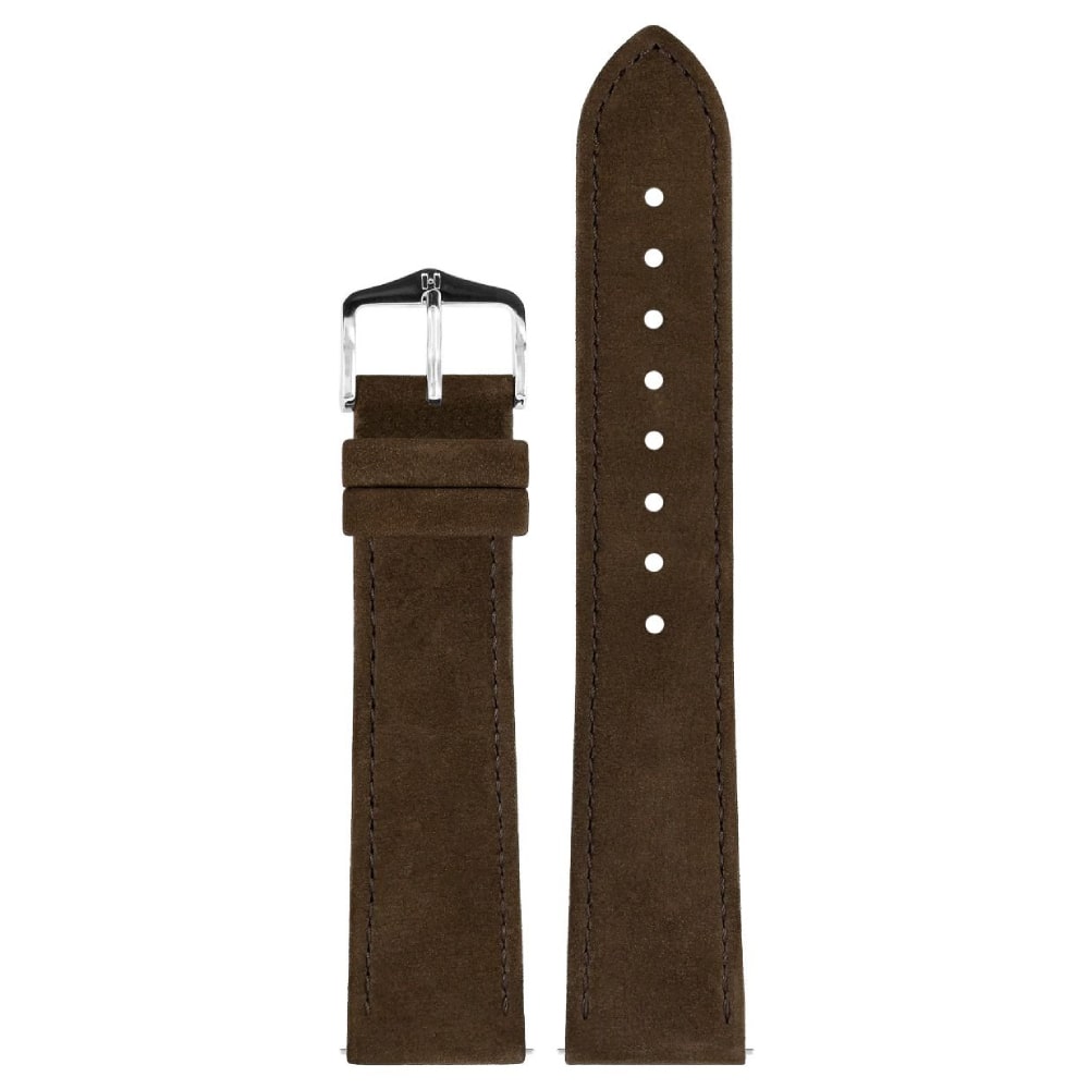 Hirsch Osiris Nubuk dark brown calf leather watch strap, 20 mm, 03433010-2-20 - Image 3