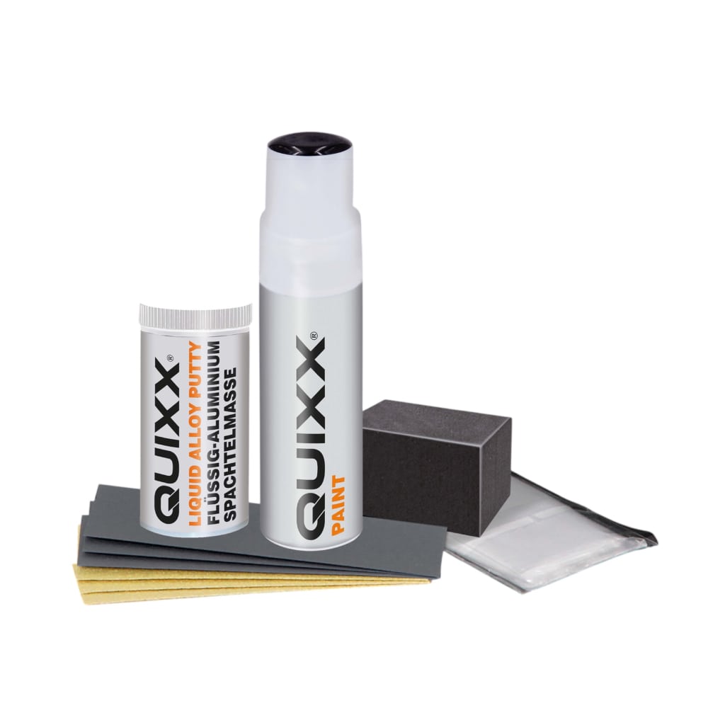 QUIXX Wheel Rim Repair Kit SILVER Liquid Aluminium Filler + Paint Sandpapers, All Inclusive Kit, ref. 10208 - Image 3