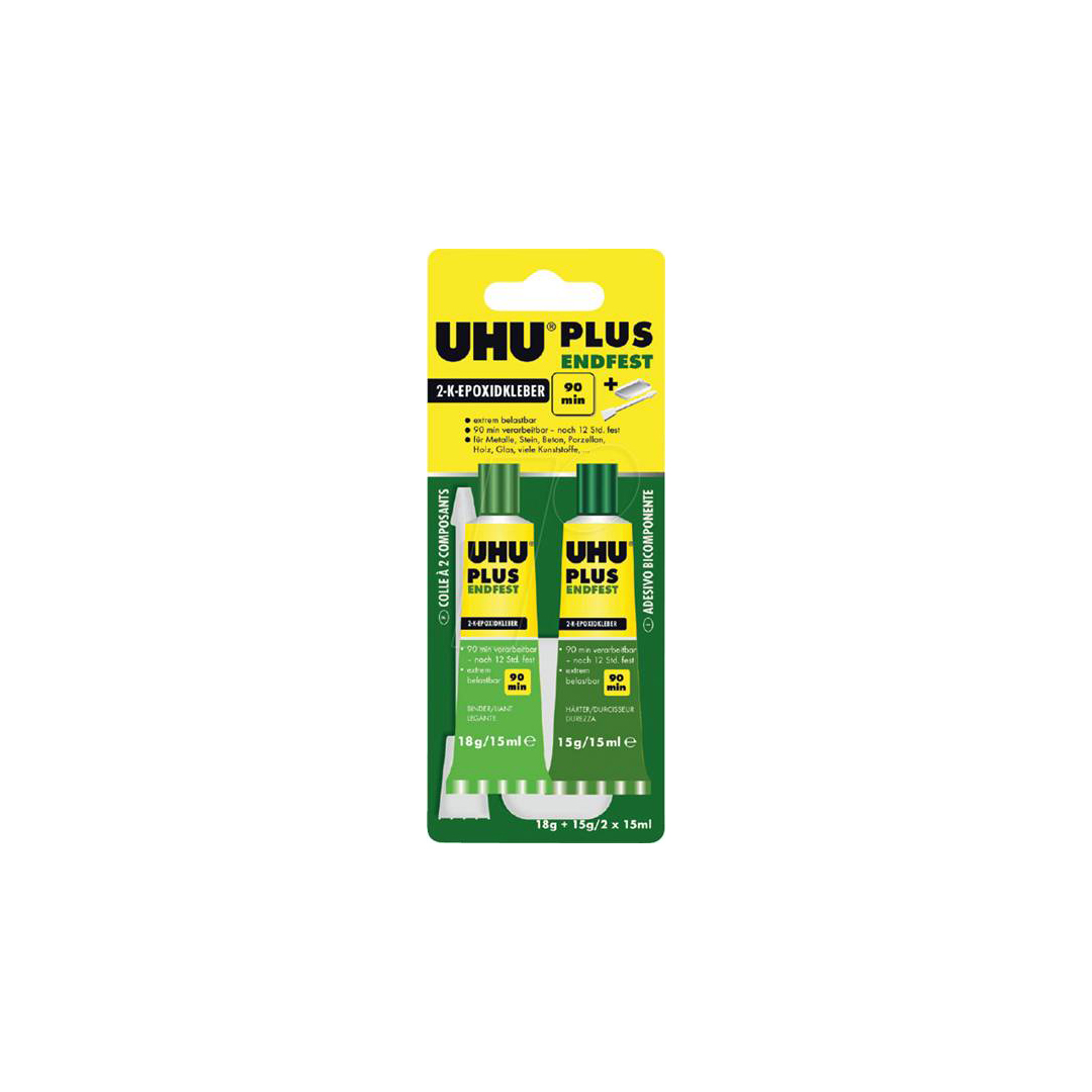 UHU Plus Endfest 300 2-Component Clear Epoxy Adhesive 2x15ml - Image 2