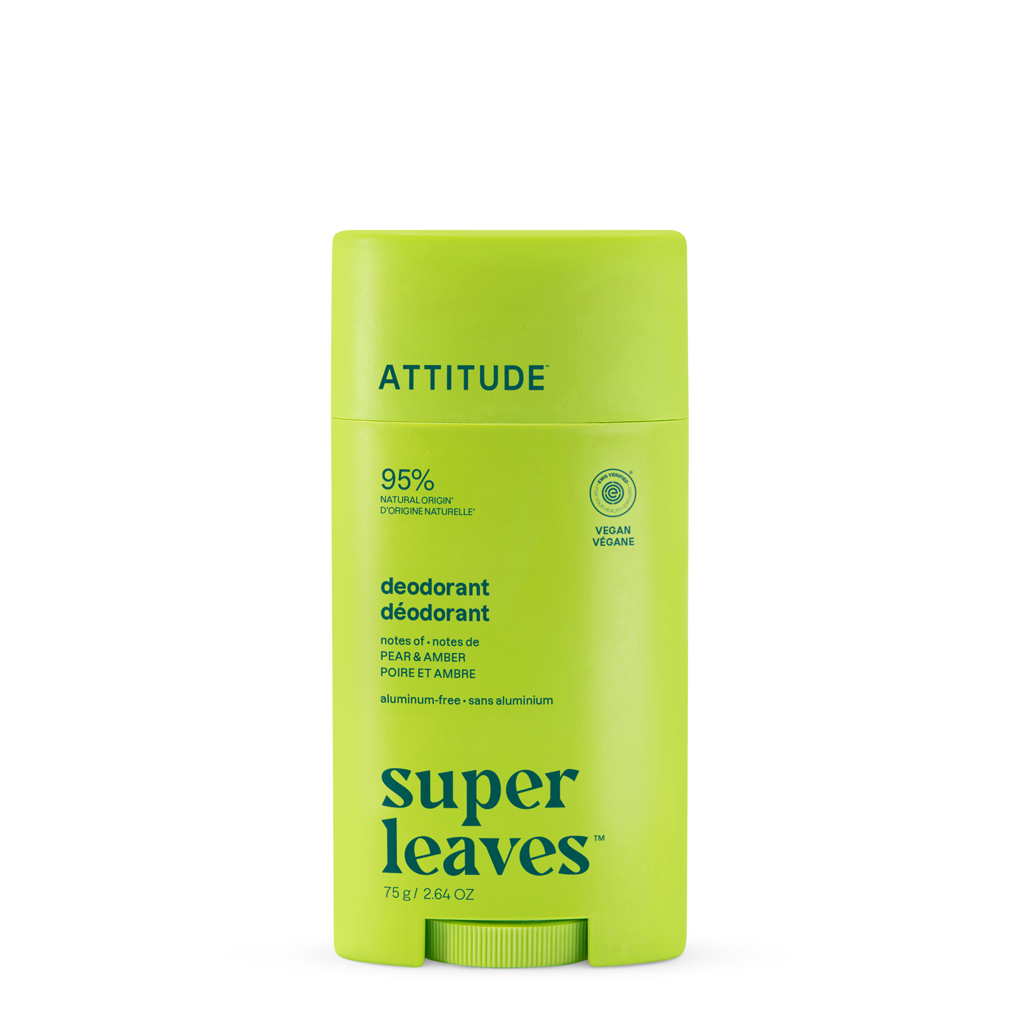 ATTITUDE Super Leaves Deodorant Pear & Amber 75 g