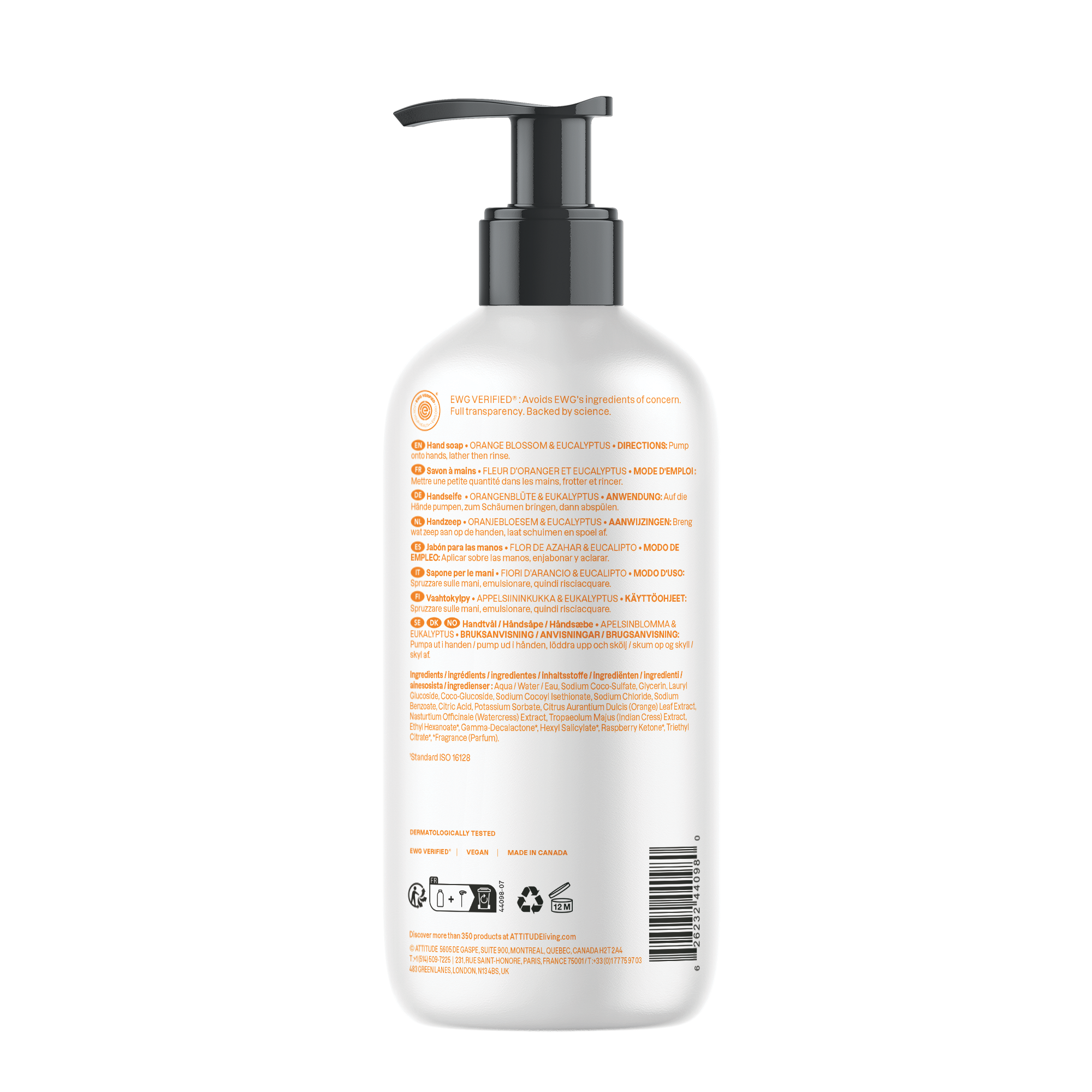 ATTITUDE Super Leaves Hand Soap Orange Blossom & Eucalyptus 473 mL - Image 2