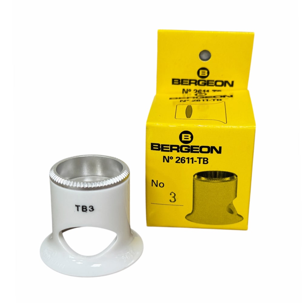 Bergeon 2611-TB-3 loupe, white, biconvex, ventilation port, magnification x3.3 - Image 2