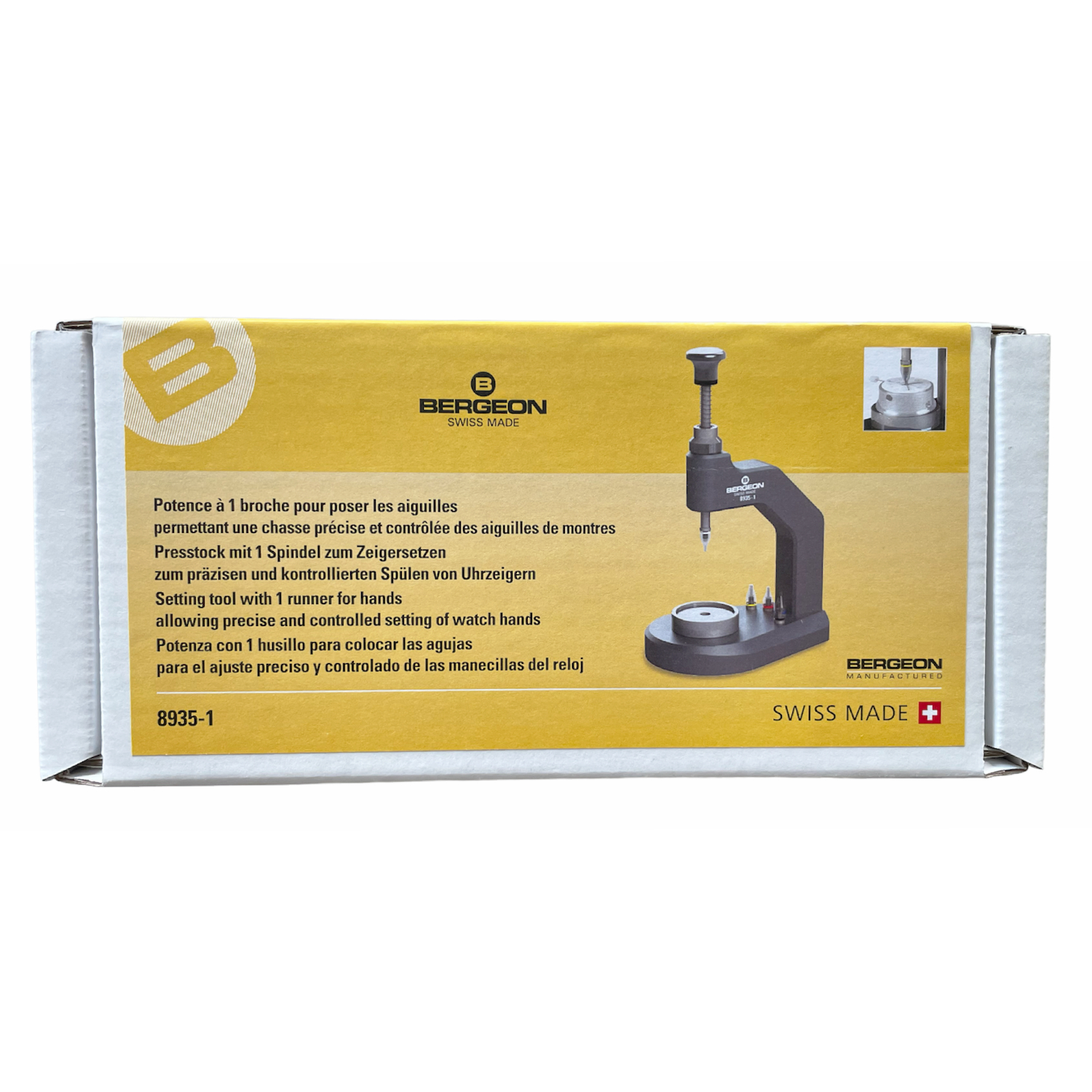 Bergeon 8935-1 watch hand setting tool with 4 tips - Image 3
