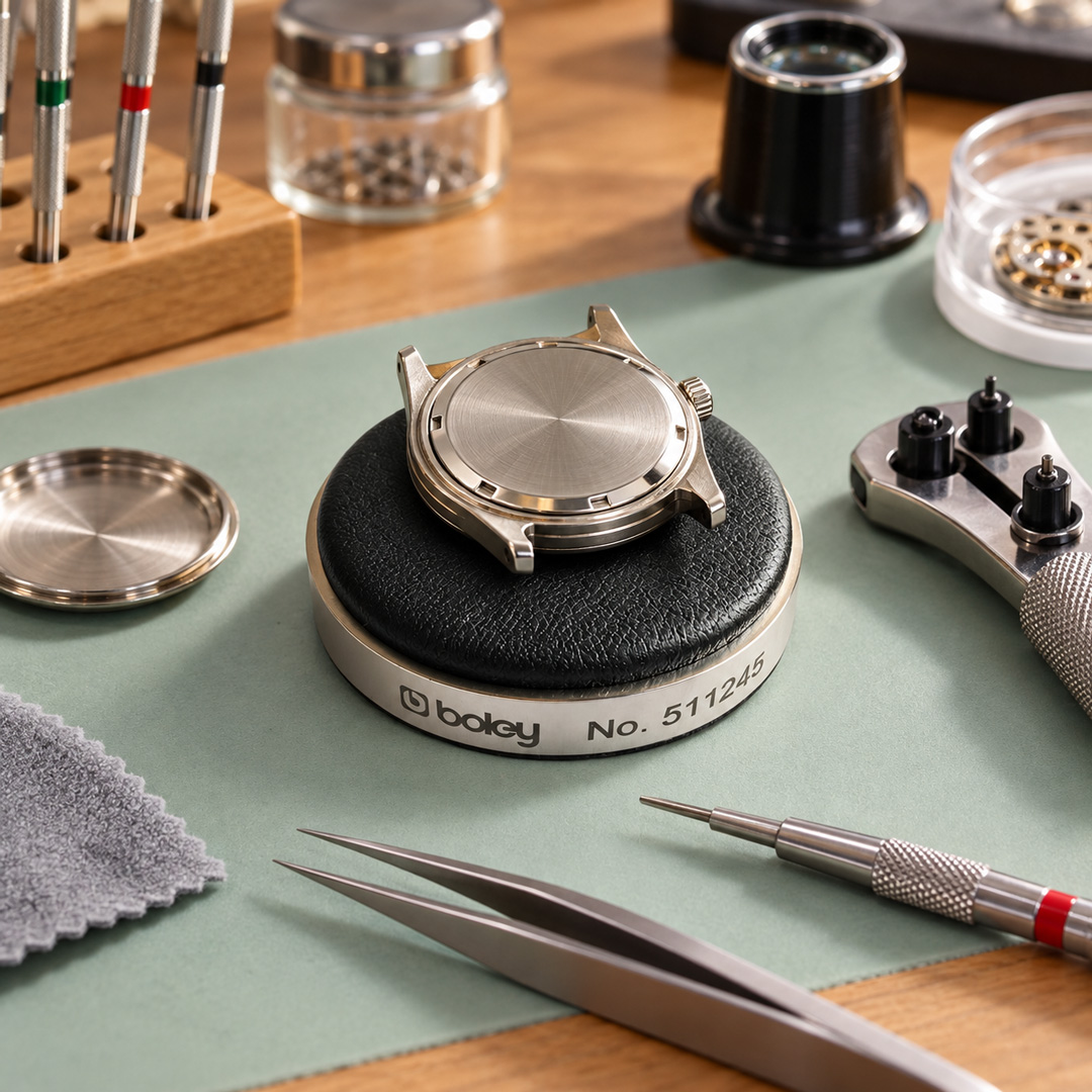 Boley watch black leather casing cushion 53 mm - Image 4
