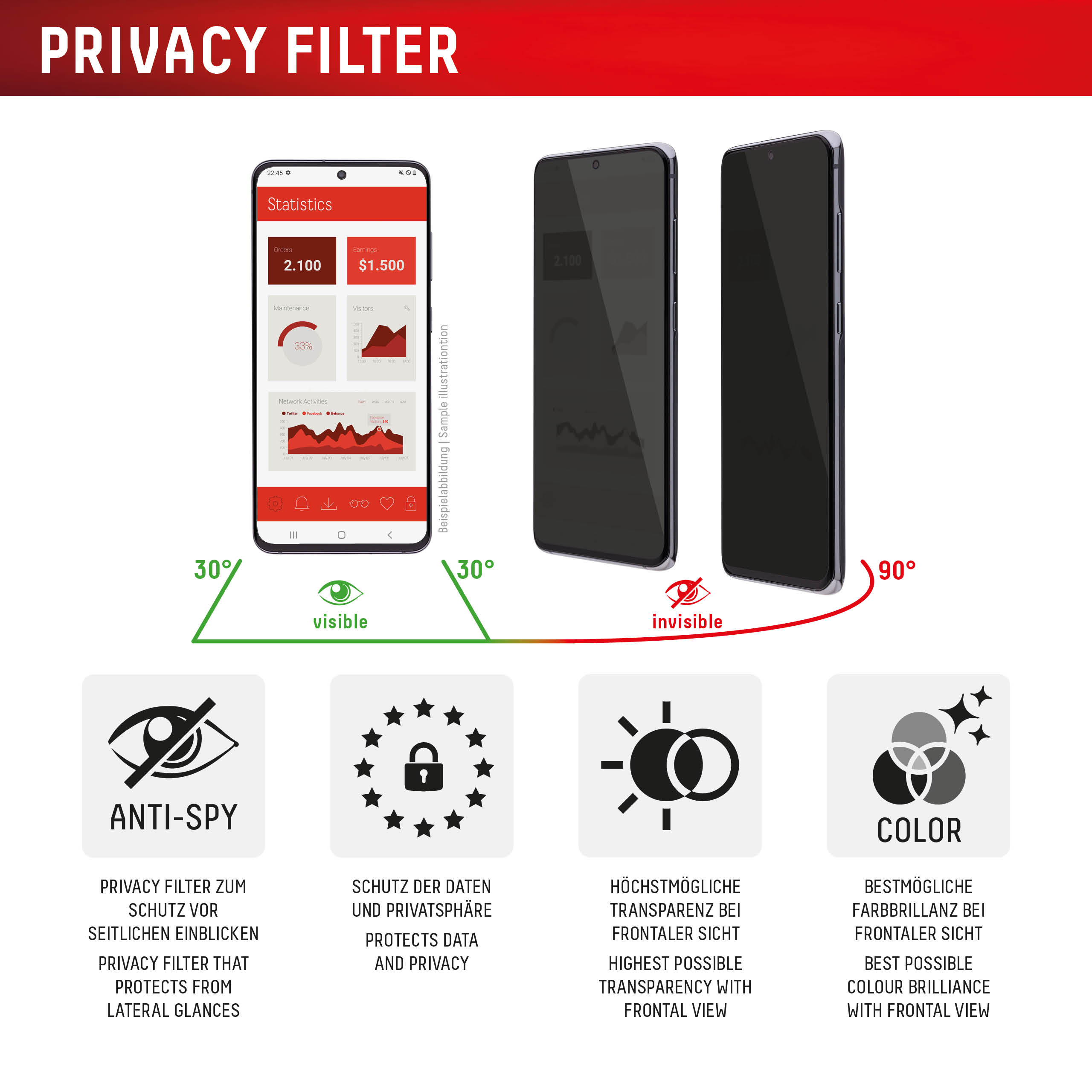 DISPLEX Privacy Screen Protector 10H for iPhone 18 Pro MountMaster - Image 3