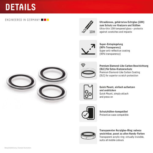 DISPLEX Premium Camera Lens Glass for iPhone 18 Pro / Pro Max 10H DLC