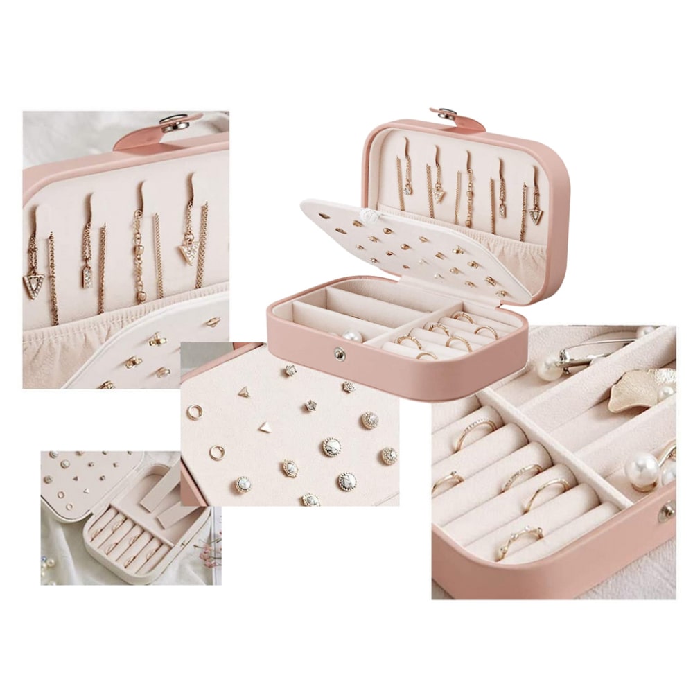 Elegant and Spacious Jewellery Box Organiser – Casket for All Your Jewellery Needs Pink - Image 2