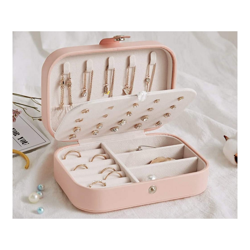 Elegant and Spacious Jewellery Box Organiser – Casket for All Your Jewellery Needs Pink - Image 3