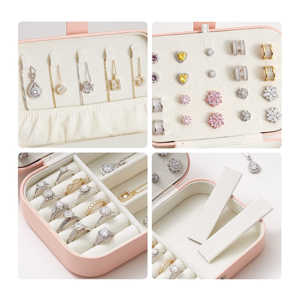 Elegant and Spacious Jewellery Box Organiser – Casket for All Your Jewellery Needs Pink - Image 6