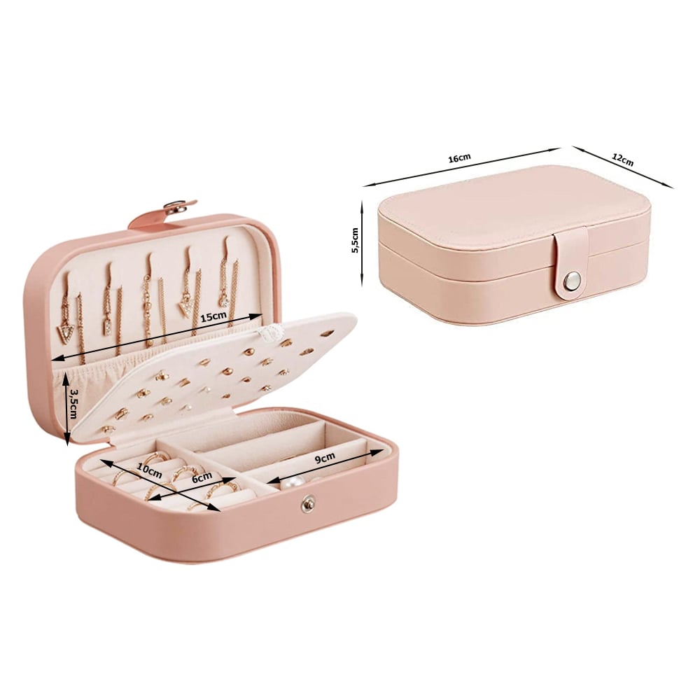 Elegant and Spacious Jewellery Box Organiser – Casket for All Your Jewellery Needs Pink - Image 7