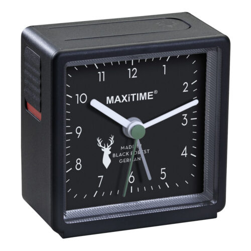 Maxitime Quartz Alarm Clock with Snooze Function - Black
