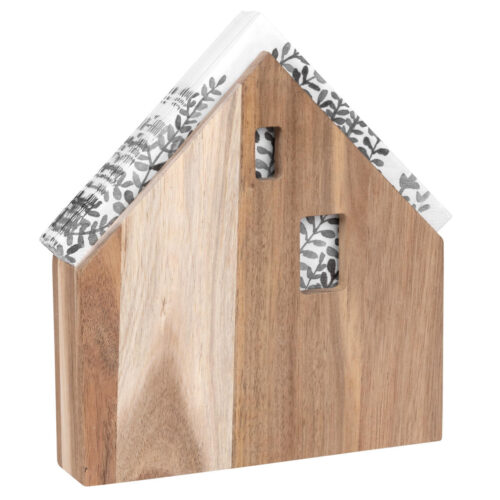 Räder Large House Napkin Holder, Acacia Wood