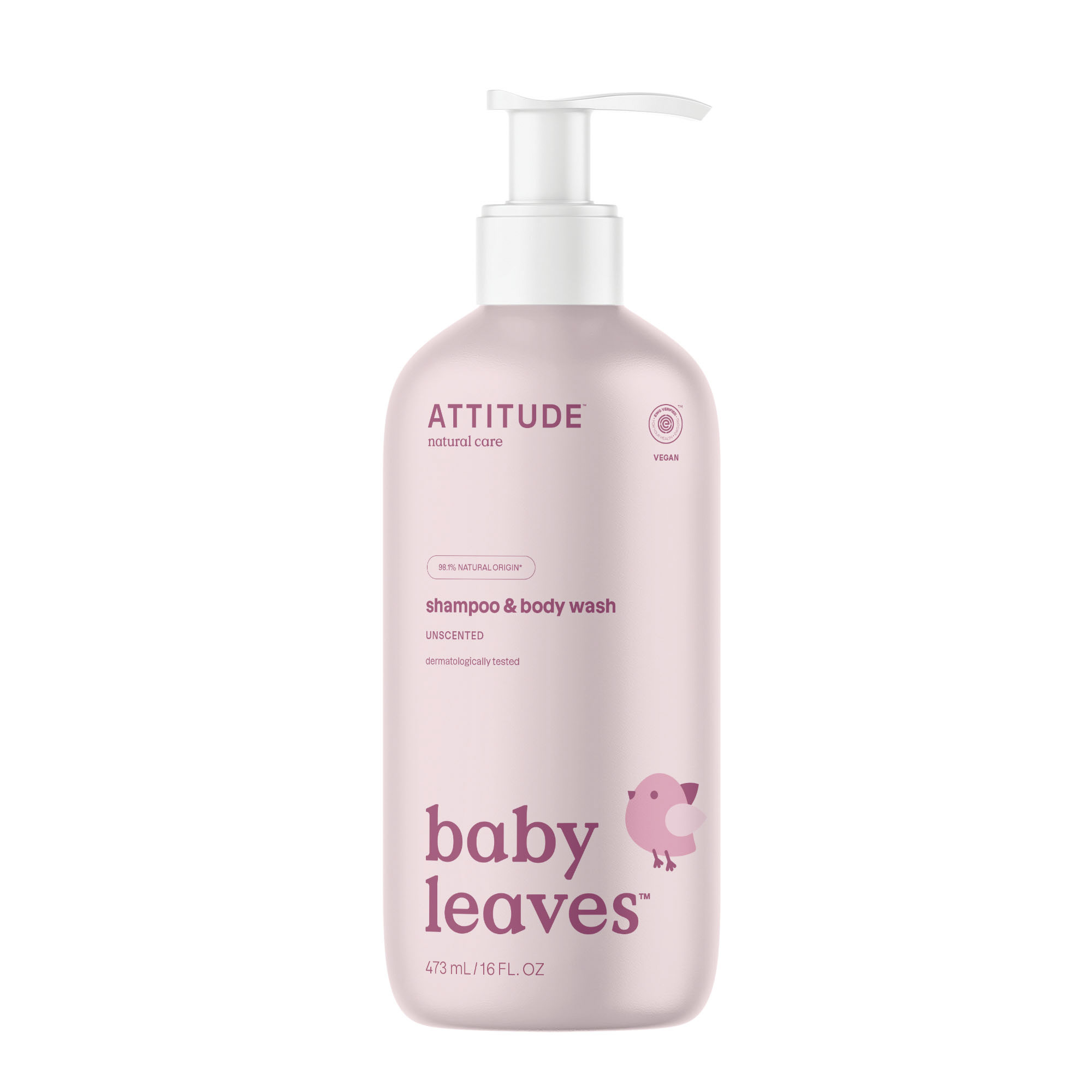 ATTITUDE Baby Leaves Unscented 2-in-1 Shampoo & Body Wash