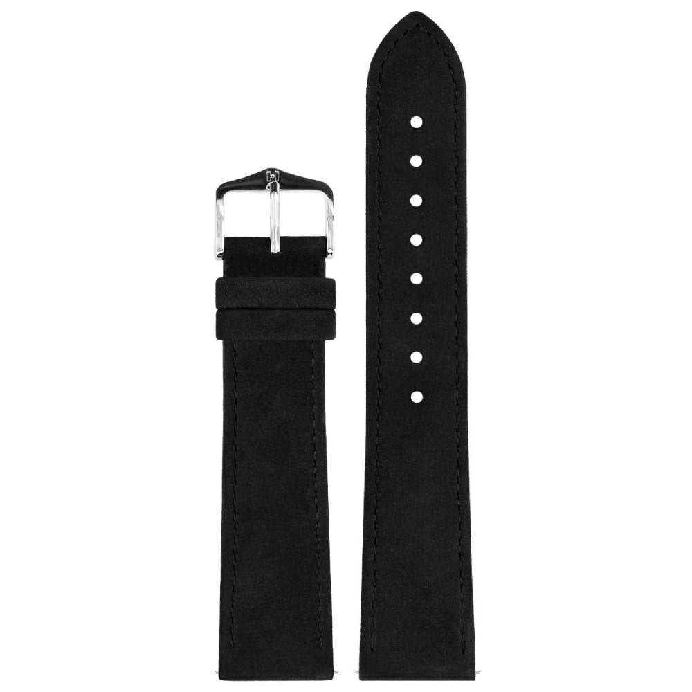 Hirsch Osiris Nubuk black calf leather watch strap, 20 mm, 03433050-2-20 - Image 3