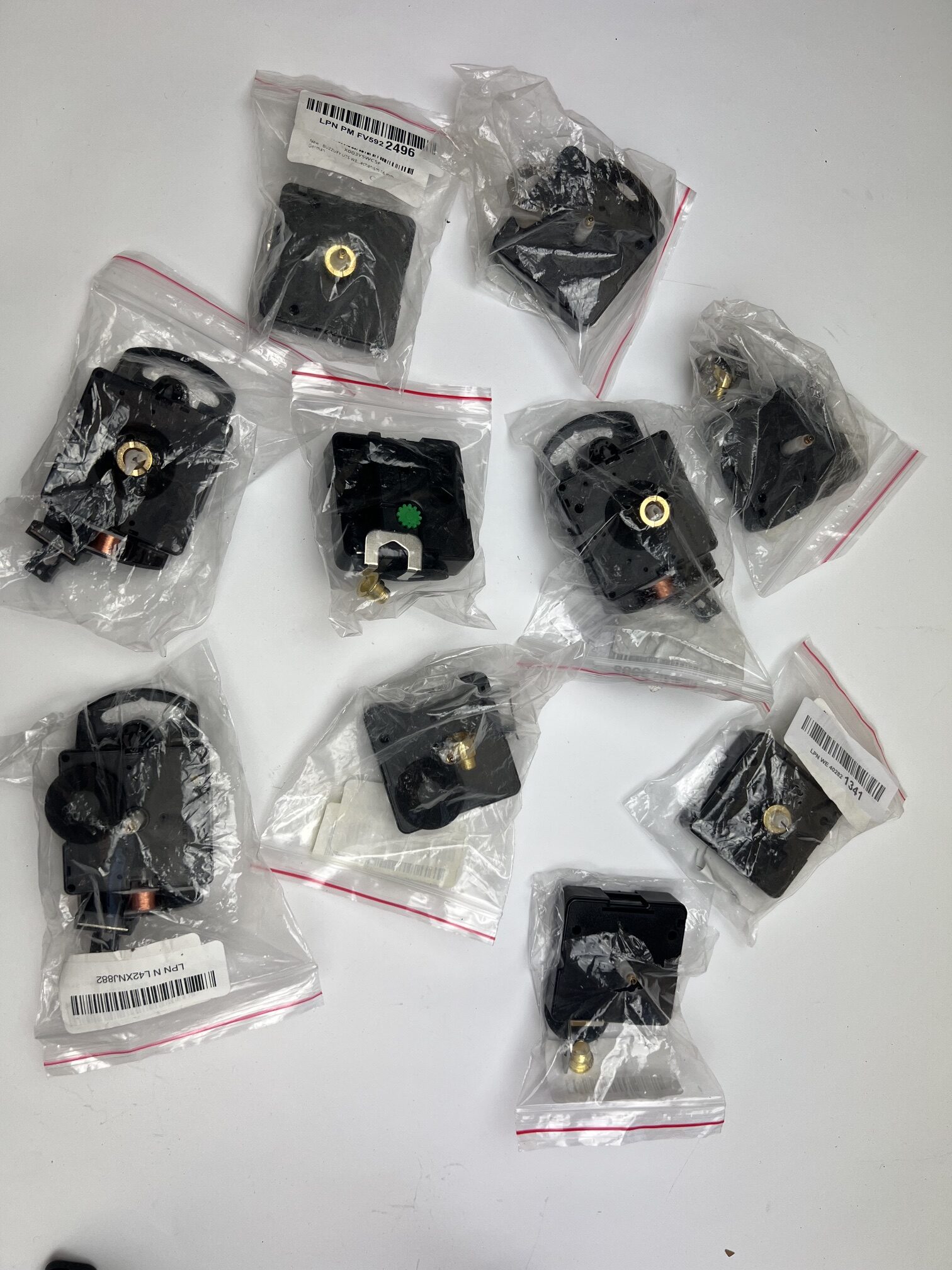 Mixed UTS Quartz Clock Movements 10 Pack, Sold as is